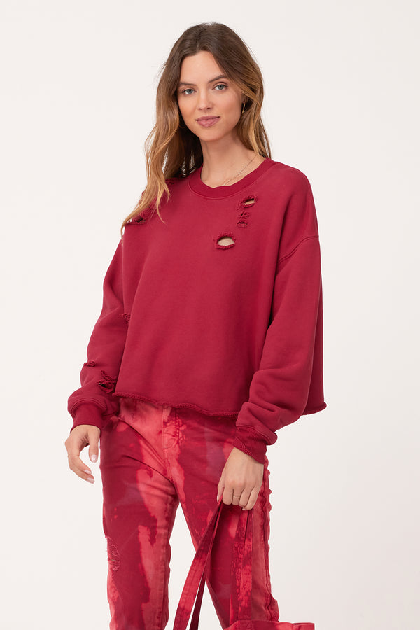 Magda Classic Fit Sweatshirt In Garnet