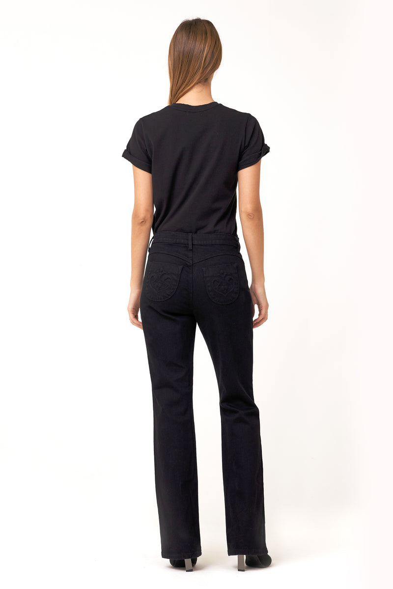 Belen High-Waisted Bootcut In Black Pencil