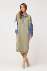 Floy Shirtdress in Olive Jungle
